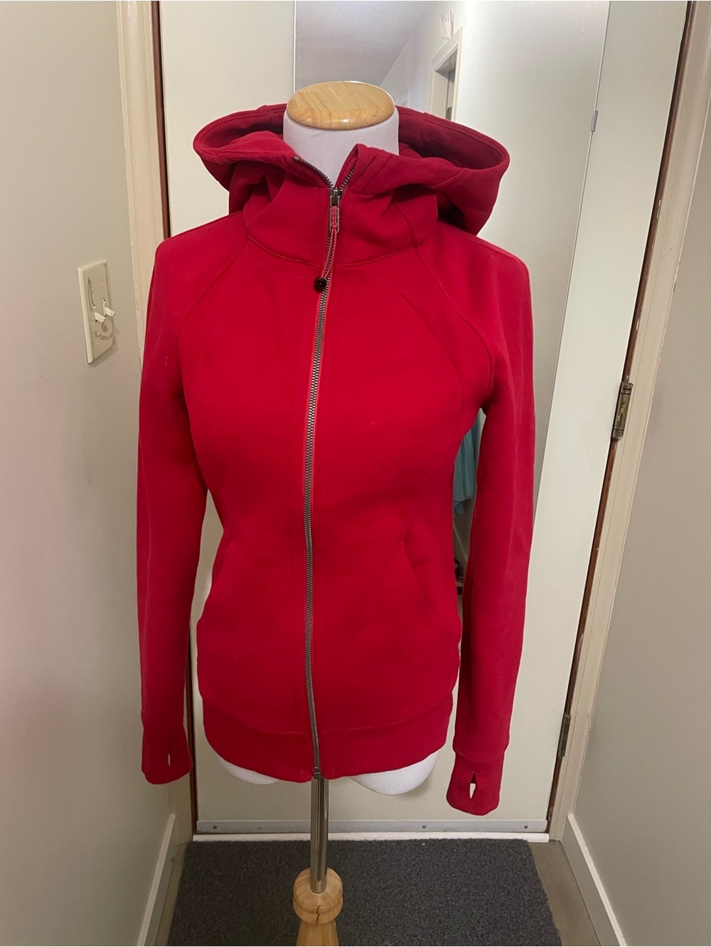 lululemon athletica Bright Red Athletic Top with Logo Dot